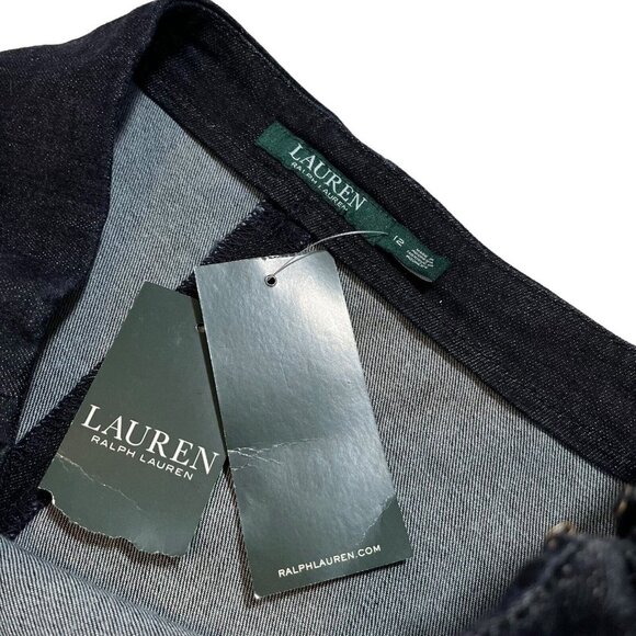 Lauren Ralph Lauren NWT Women's Blue Lace Up Denim Pencil Skirt Size 12 - Picture 5 of 11